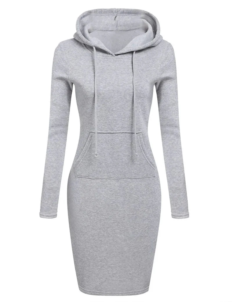 Ladies Dress Autumn Women Hooded Dresses Hoodies Women Sweatshirts Women Hoodies Dress Tops Ladies Clothing