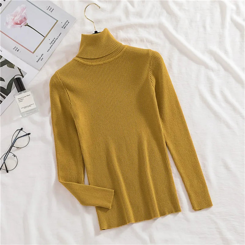 Heliar Women Fall Turtleneck Sweater Knitted Soft Pullovers Cashmere Jumpers Basic Soft Sweaters For Women 2024 Autumn Winter