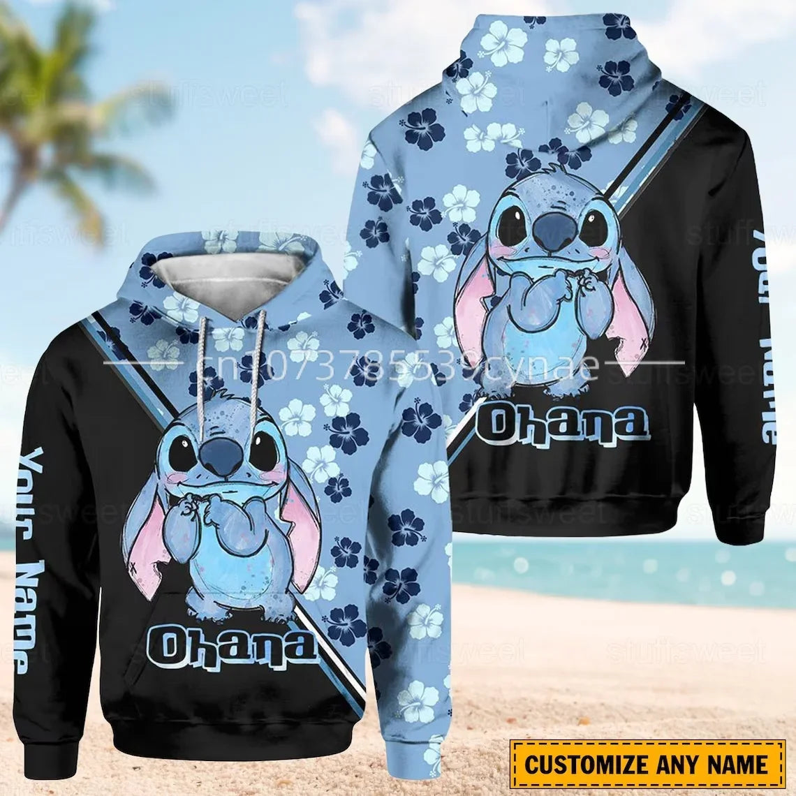 Disney Stitch 3D Hoodie Leggings set Women's Hoodie Suit StitchYoga Pants Sweatpants Fashion Mickey Sports Suit