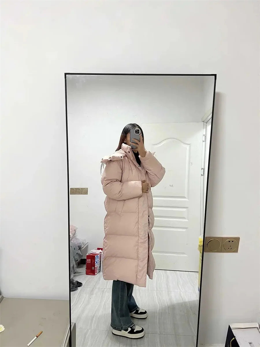 Winter Thicken Hooded Long Parkas Coats Women Casual Loose Big Size Windproof Cotton Padded Jackets Korean Snow Wear Chaquetas