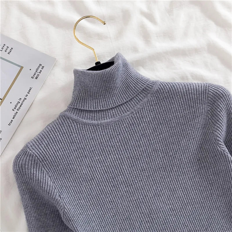 Heliar Women Fall Turtleneck Sweater Knitted Soft Pullovers Cashmere Jumpers Basic Soft Sweaters For Women 2024 Autumn Winter