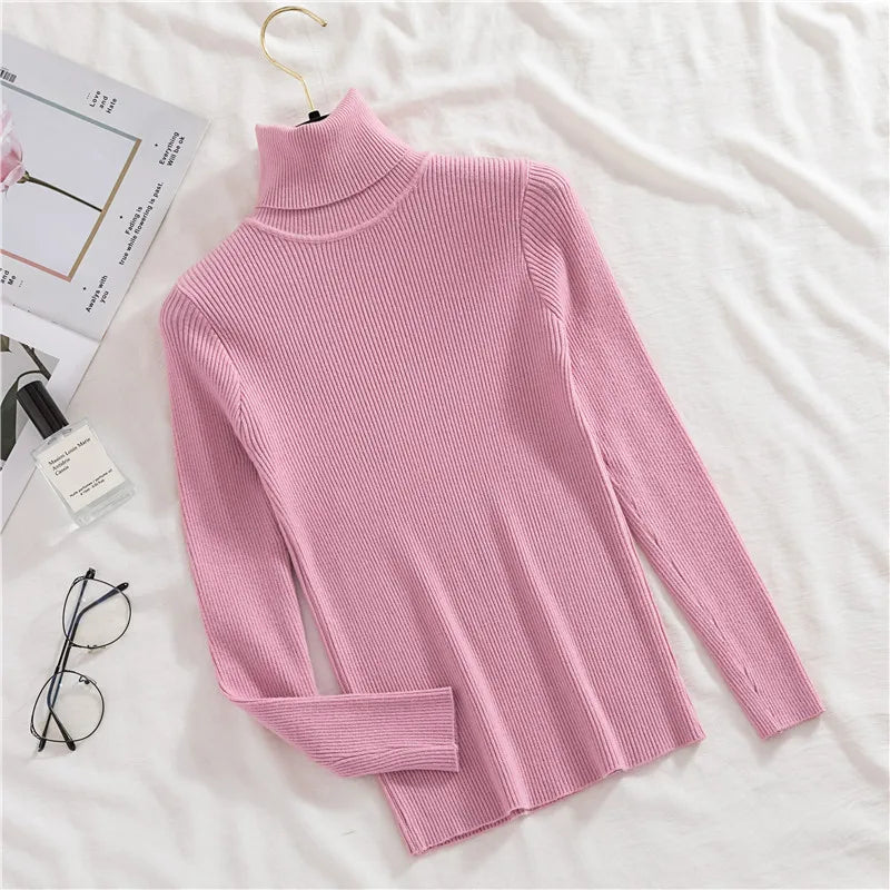 Heliar Women Fall Turtleneck Sweater Knitted Soft Pullovers Cashmere Jumpers Basic Soft Sweaters For Women 2024 Autumn Winter