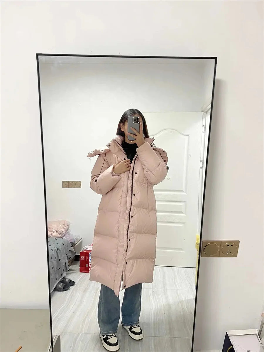 Winter Thicken Hooded Long Parkas Coats Women Casual Loose Big Size Windproof Cotton Padded Jackets Korean Snow Wear Chaquetas