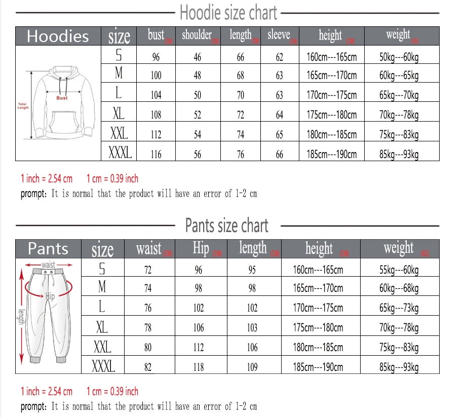 Men's and Women's Sweatshirts & Pants Sets, Sweatshirts, Hip Hop Clothes, Y2K Sweatshirts, Fashion Trend, Winter, Autumn, New