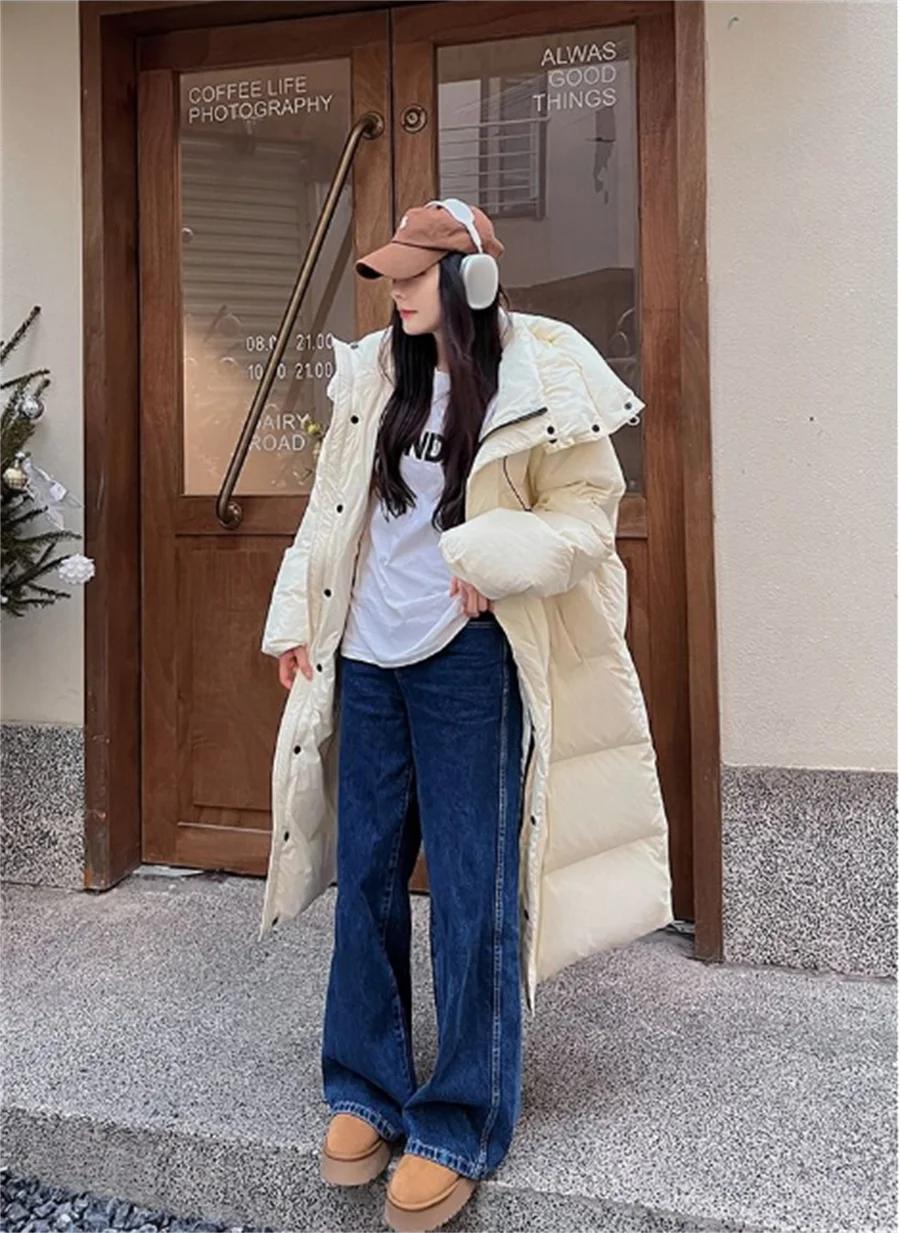 Winter Thicken Hooded Long Parkas Coats Women Casual Loose Big Size Windproof Cotton Padded Jackets Korean Snow Wear Chaquetas