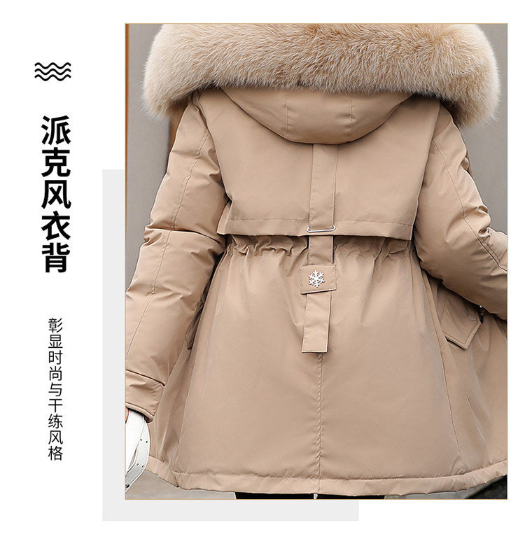 Women Parka Fashion Long Coat Wool Liner Hooded Parkas 2023 New Winter Jacket Slim with Fur Collar Warm Snow Wear Padded Clothes