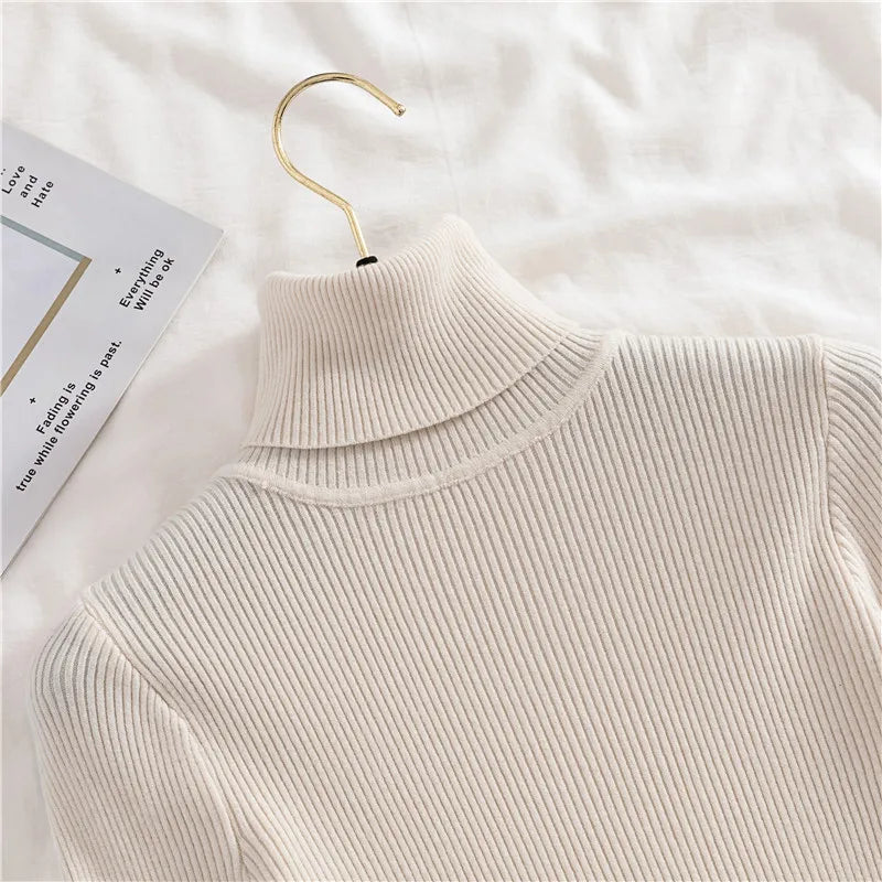 Heliar Women Fall Turtleneck Sweater Knitted Soft Pullovers Cashmere Jumpers Basic Soft Sweaters For Women 2024 Autumn Winter