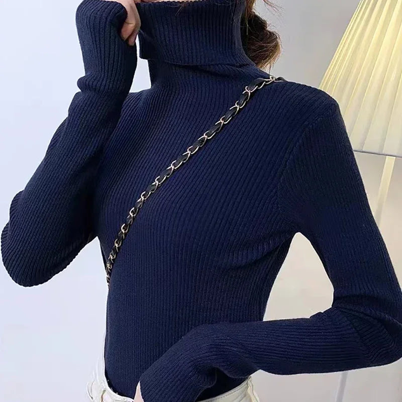 Heliar Women Fall Turtleneck Sweater Knitted Soft Pullovers Cashmere Jumpers Basic Soft Sweaters For Women 2024 Autumn Winter